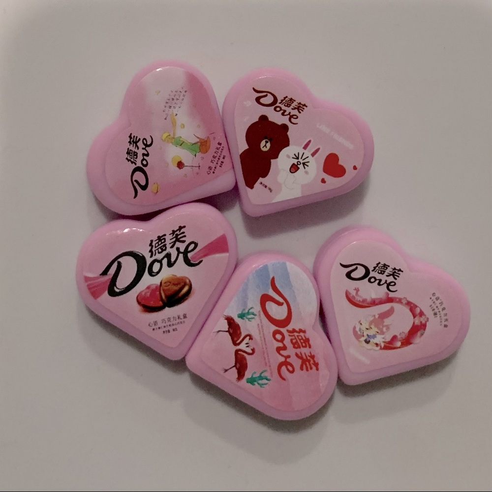 Dove Chocolate Heart Box Set of 5 Magnets